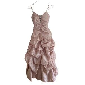 Vintage Masquerade Pink Gown Size 3/4 Cross Back Prom Quinceañera Dress